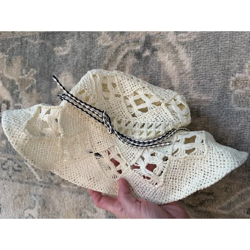 Melrose & Market Straw Hat Natural One Size NWT